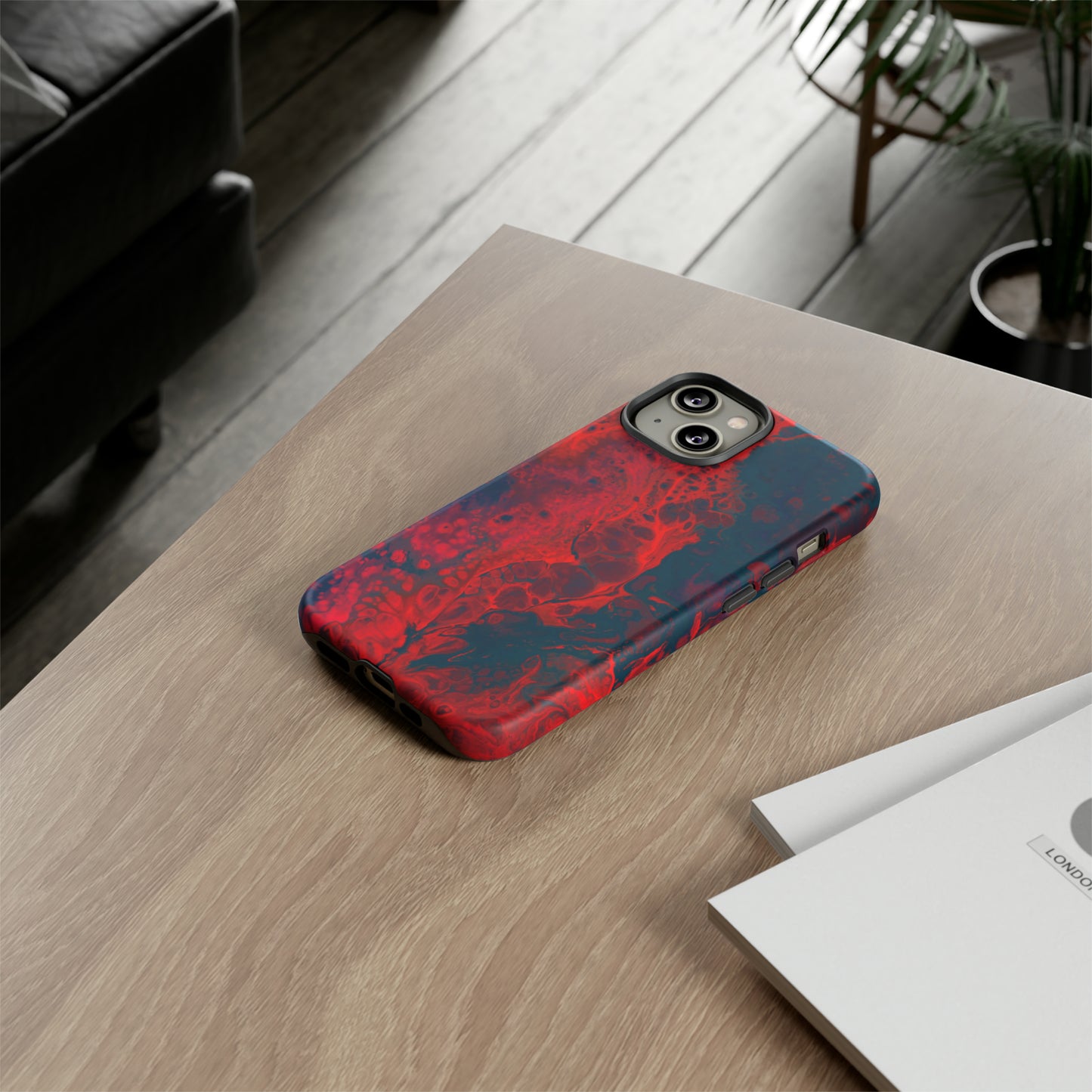iPhone Cases, Red Waves (iPhone 8 - iPhone 15)