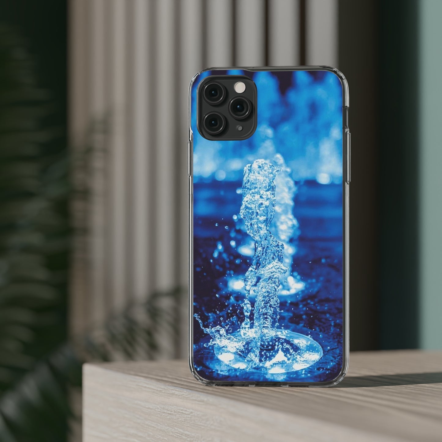 Clear iPhones Case, Blue Splash (iPhone 11 - iPhone 14)