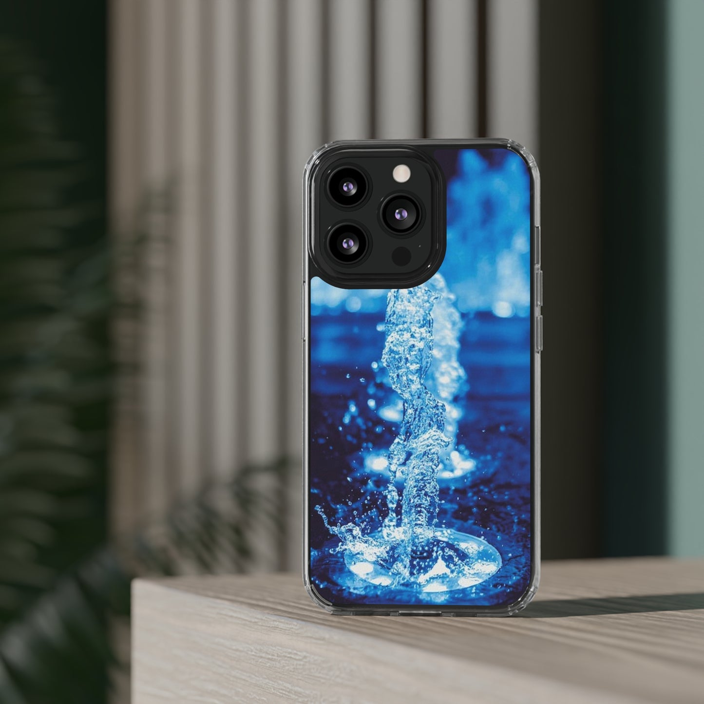 Clear iPhones Case, Blue Splash (iPhone 11 - iPhone 14)