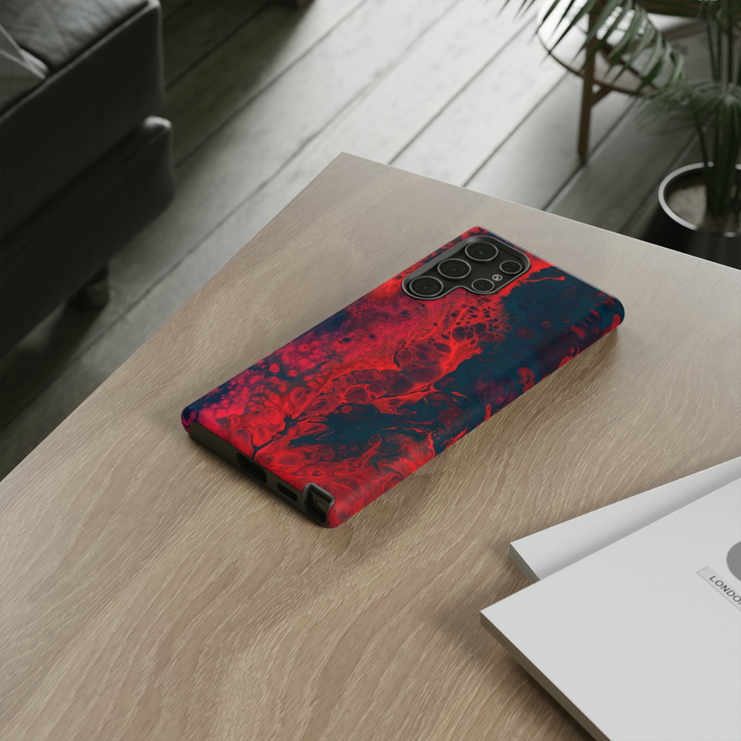 Samsung Case, Red Waves (Samsung S10 - Samsung S23)