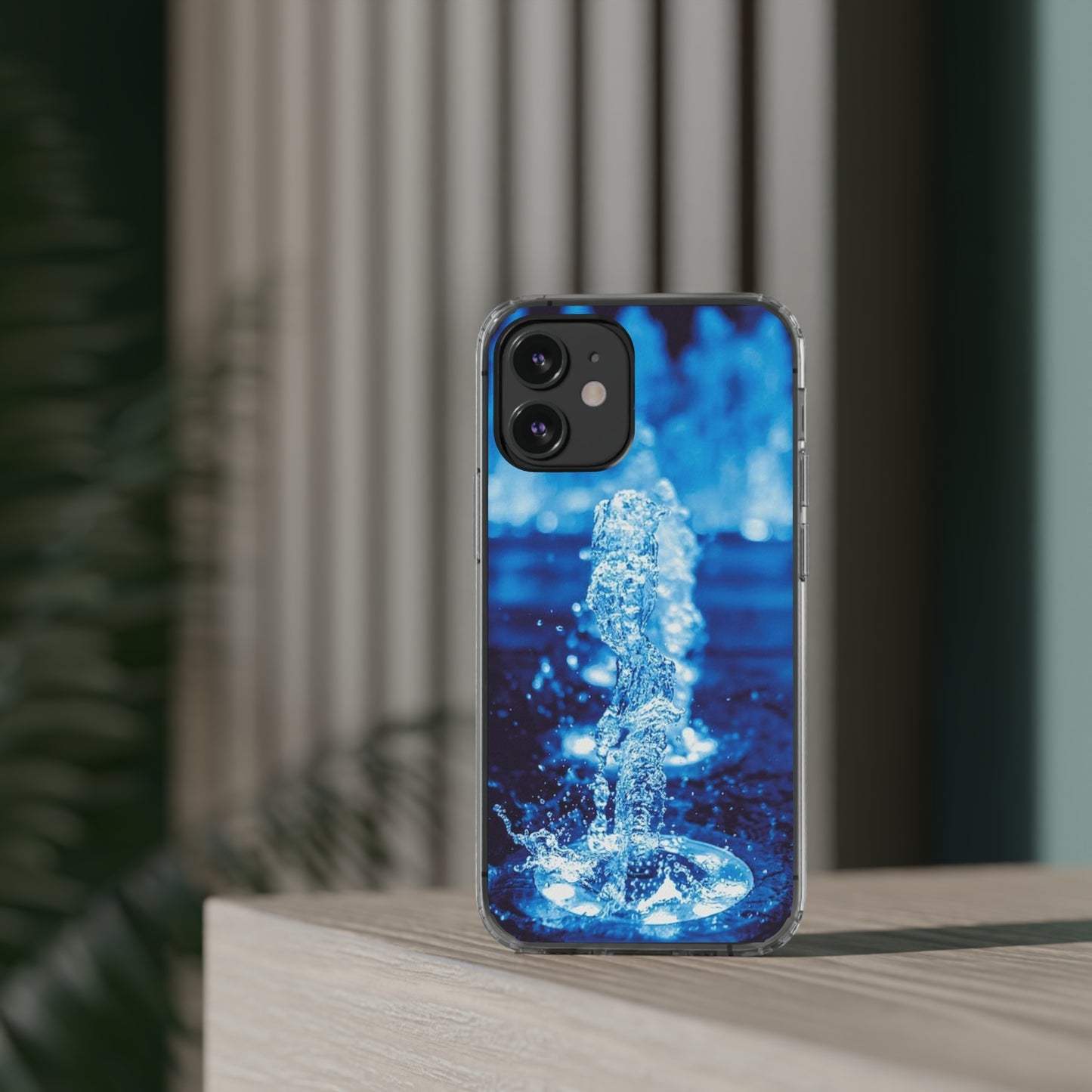 Clear iPhones Case, Blue Splash (iPhone 11 - iPhone 14)