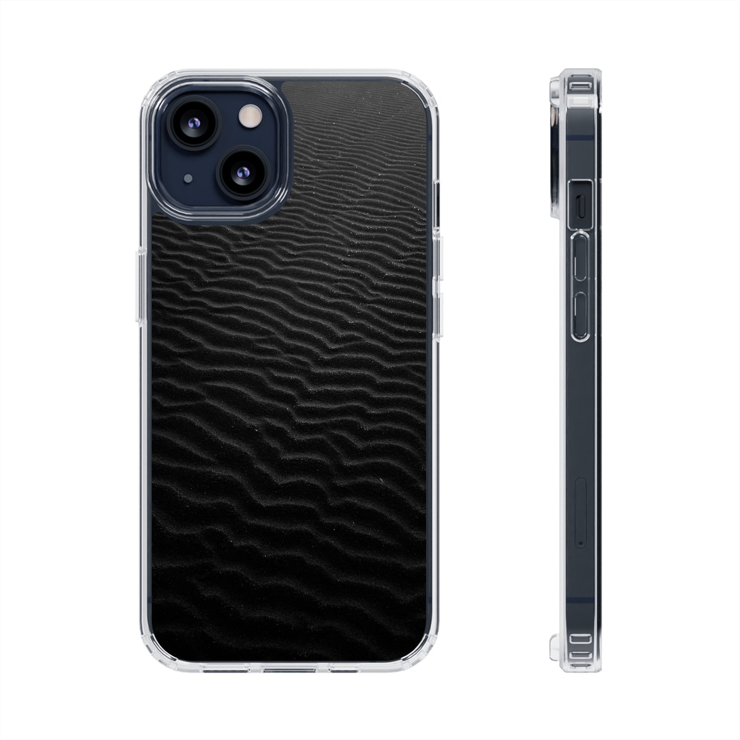 Clear iPhones Case, Black Sand (iPhone 11 - iPhone 14)