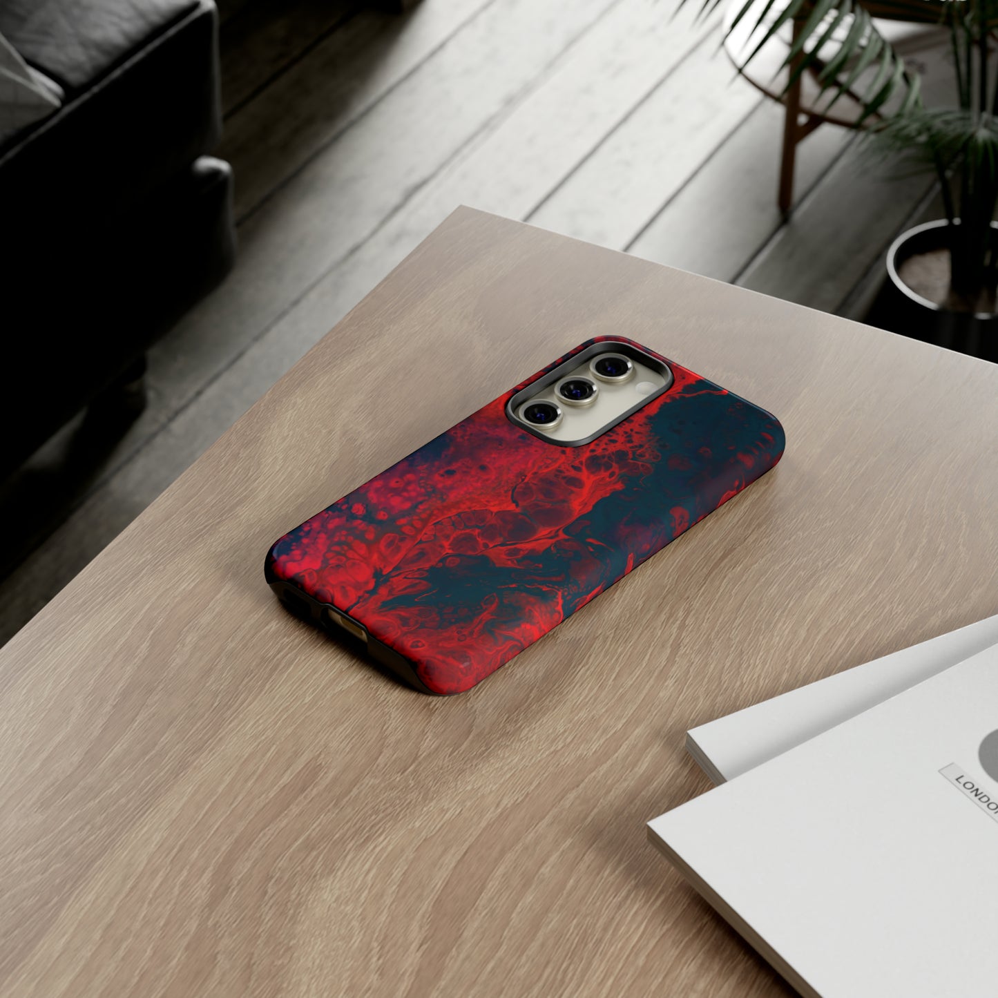 Samsung Case, Red Waves (Samsung S10 - Samsung S23)