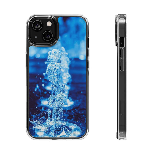 Clear iPhones Case, Blue Splash (iPhone 11 - iPhone 14)