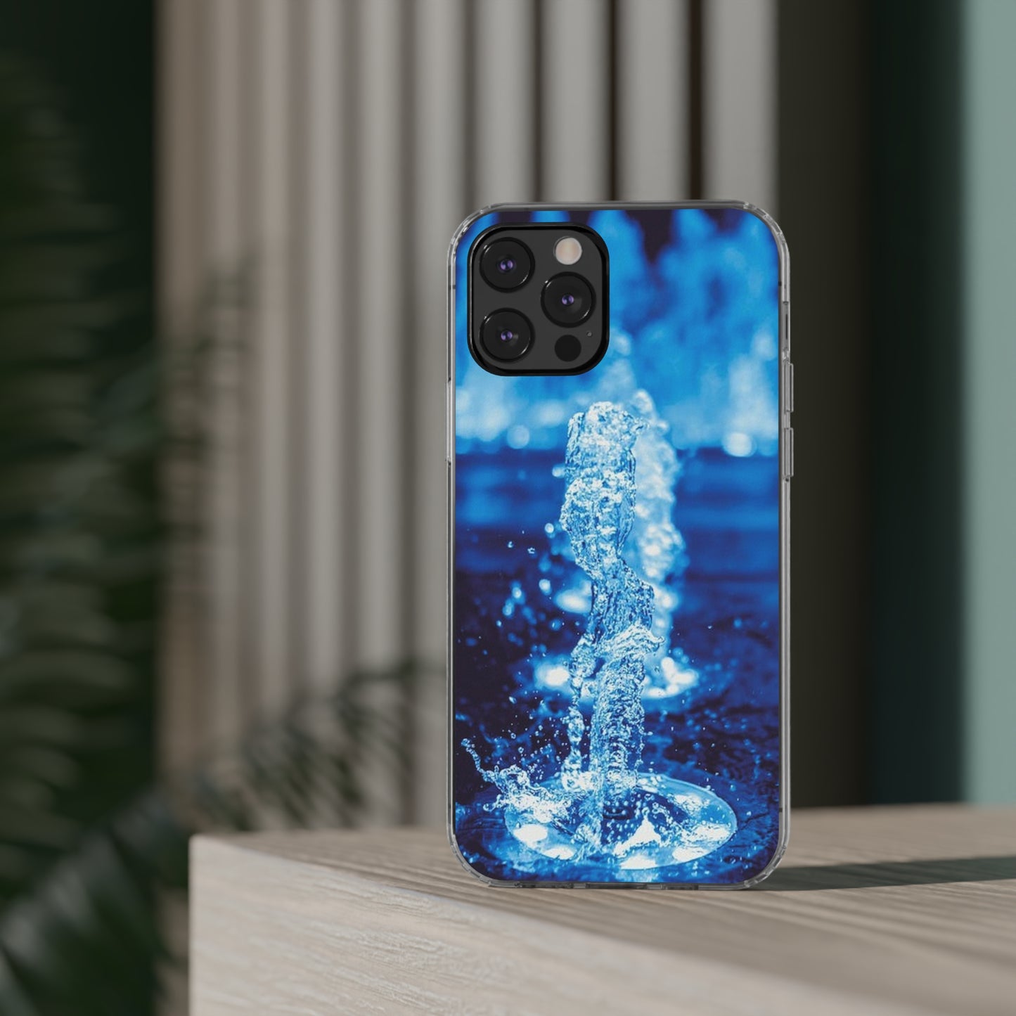 Clear iPhones Case, Blue Splash (iPhone 11 - iPhone 14)