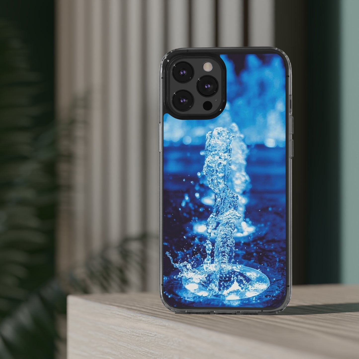 Clear iPhones Case, Blue Splash (iPhone 11 - iPhone 14)