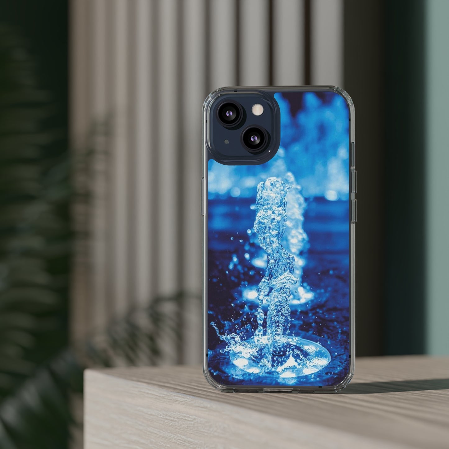 Clear iPhones Case, Blue Splash (iPhone 11 - iPhone 14)