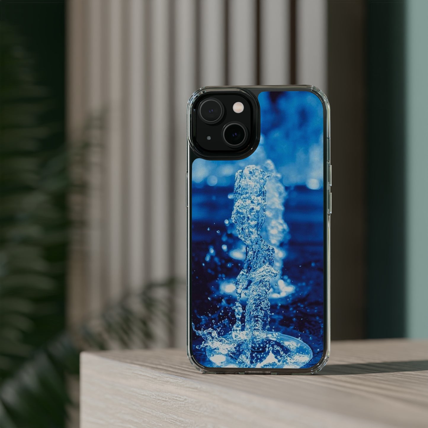 Clear iPhones Case, Blue Splash (iPhone 11 - iPhone 14)