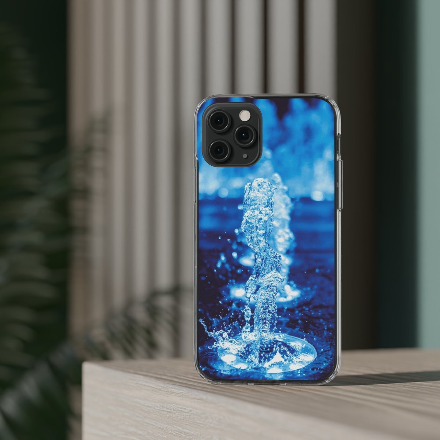 Clear iPhones Case, Blue Splash (iPhone 11 - iPhone 14)