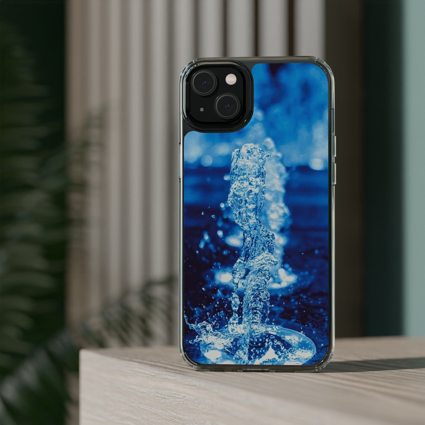 Clear iPhones Case, Blue Splash (iPhone 11 - iPhone 14)