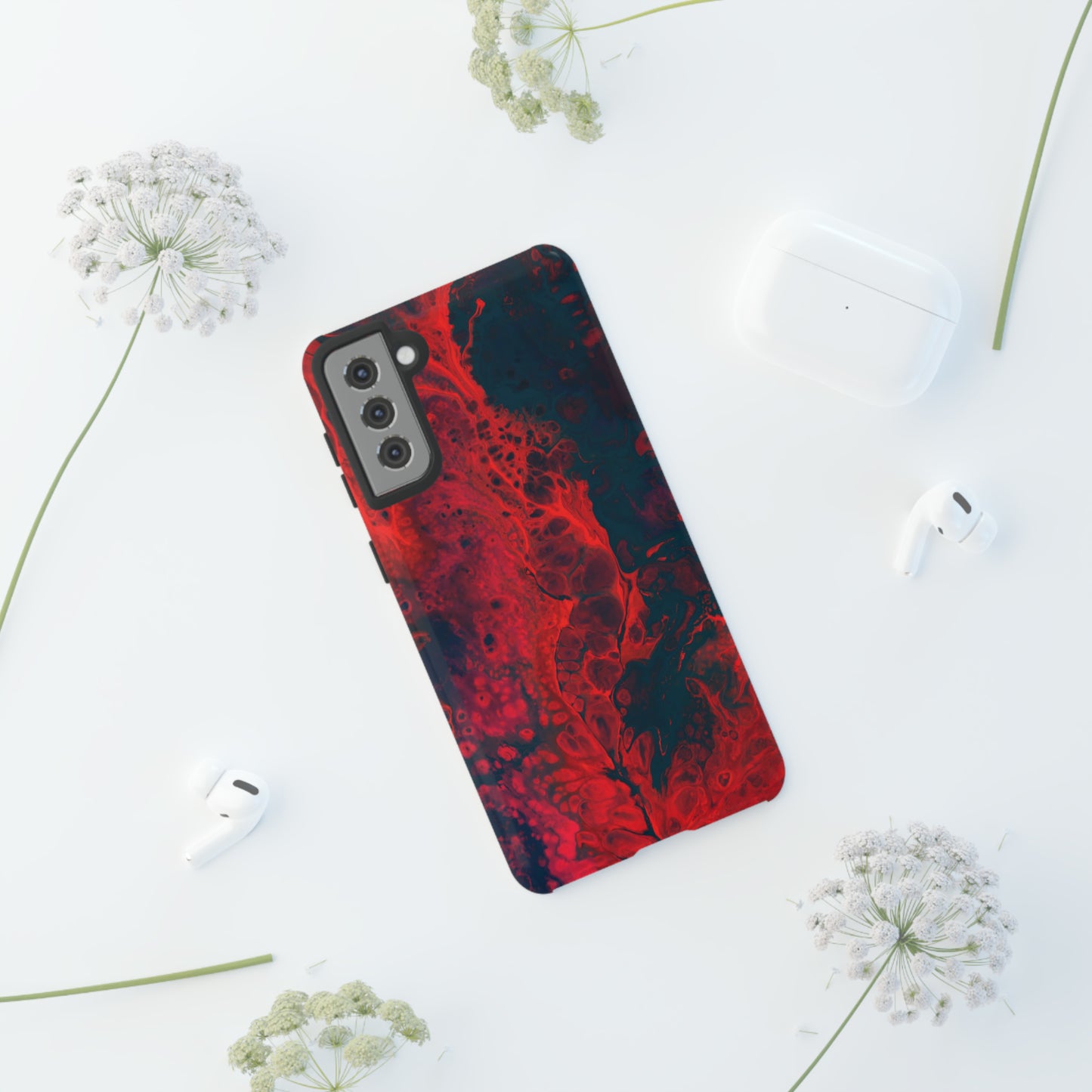 Samsung Case, Red Waves (Samsung S10 - Samsung S23)