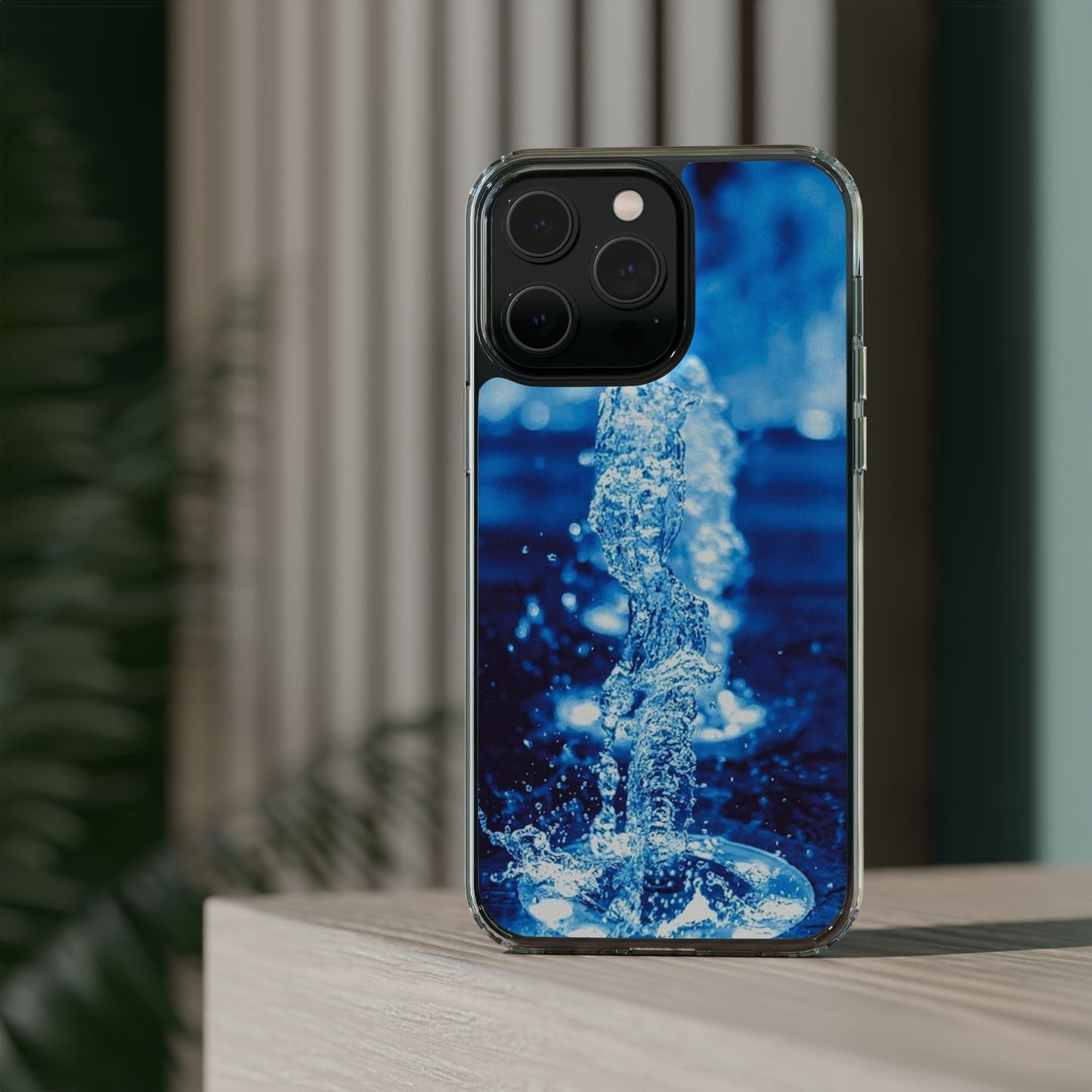 Clear iPhones Case, Blue Splash (iPhone 11 - iPhone 14)