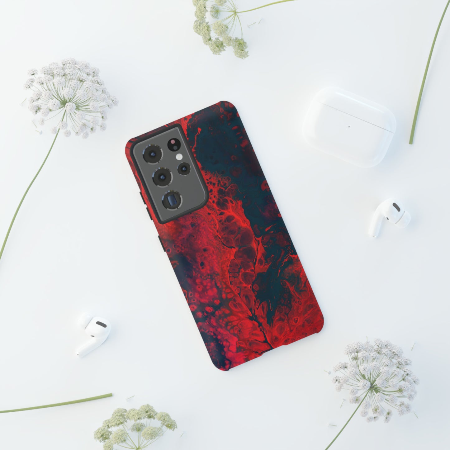 Samsung Case, Red Waves (Samsung S10 - Samsung S23)