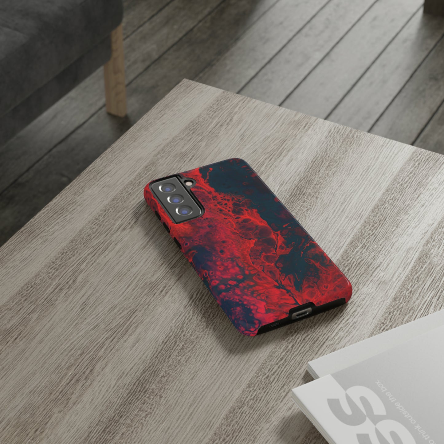 Samsung Case, Red Waves (Samsung S10 - Samsung S23)