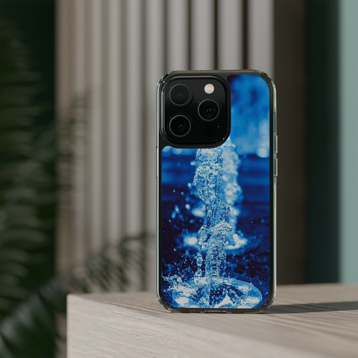 Clear iPhones Case, Blue Splash (iPhone 11 - iPhone 14)