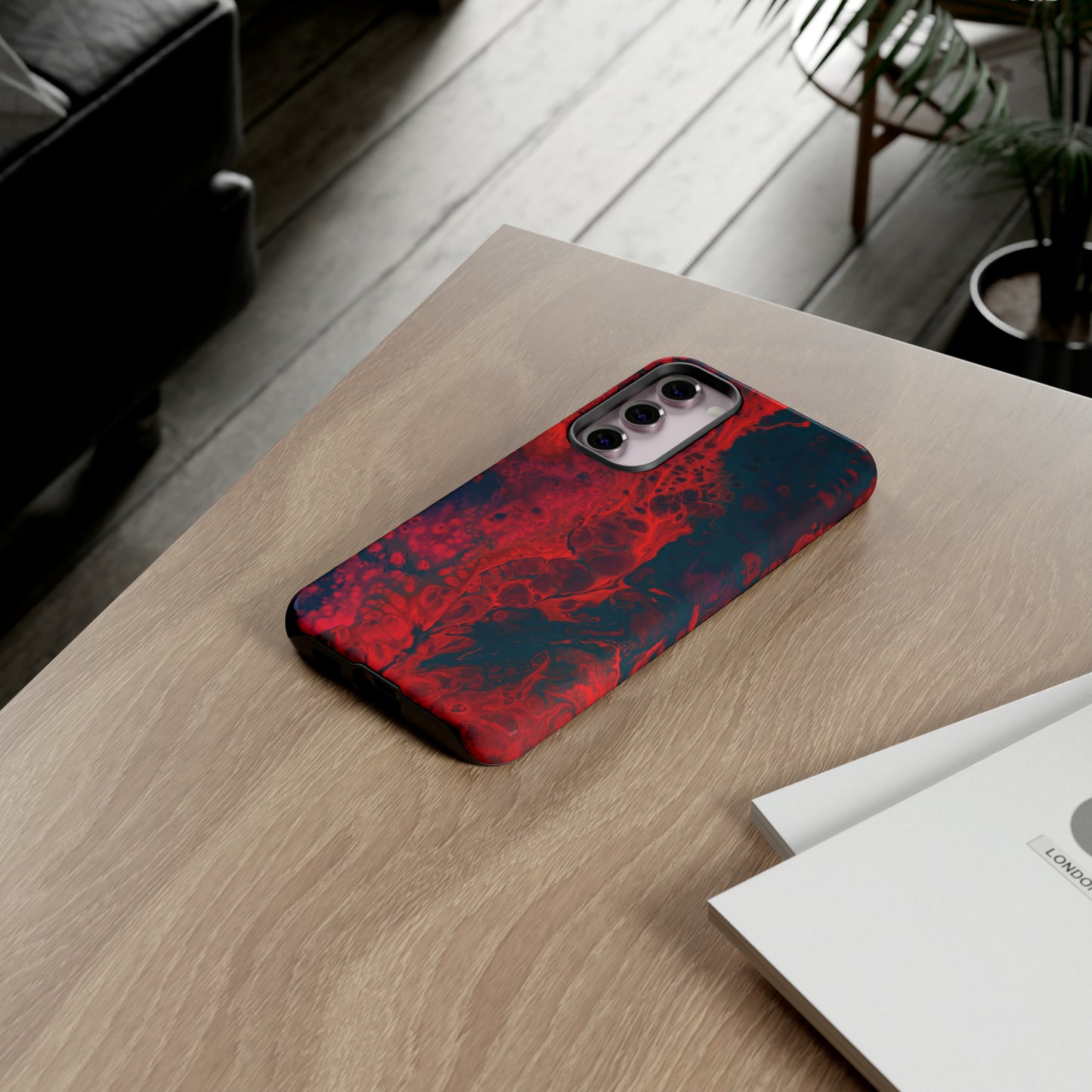 Samsung Case, Red Waves (Samsung S10 - Samsung S23)