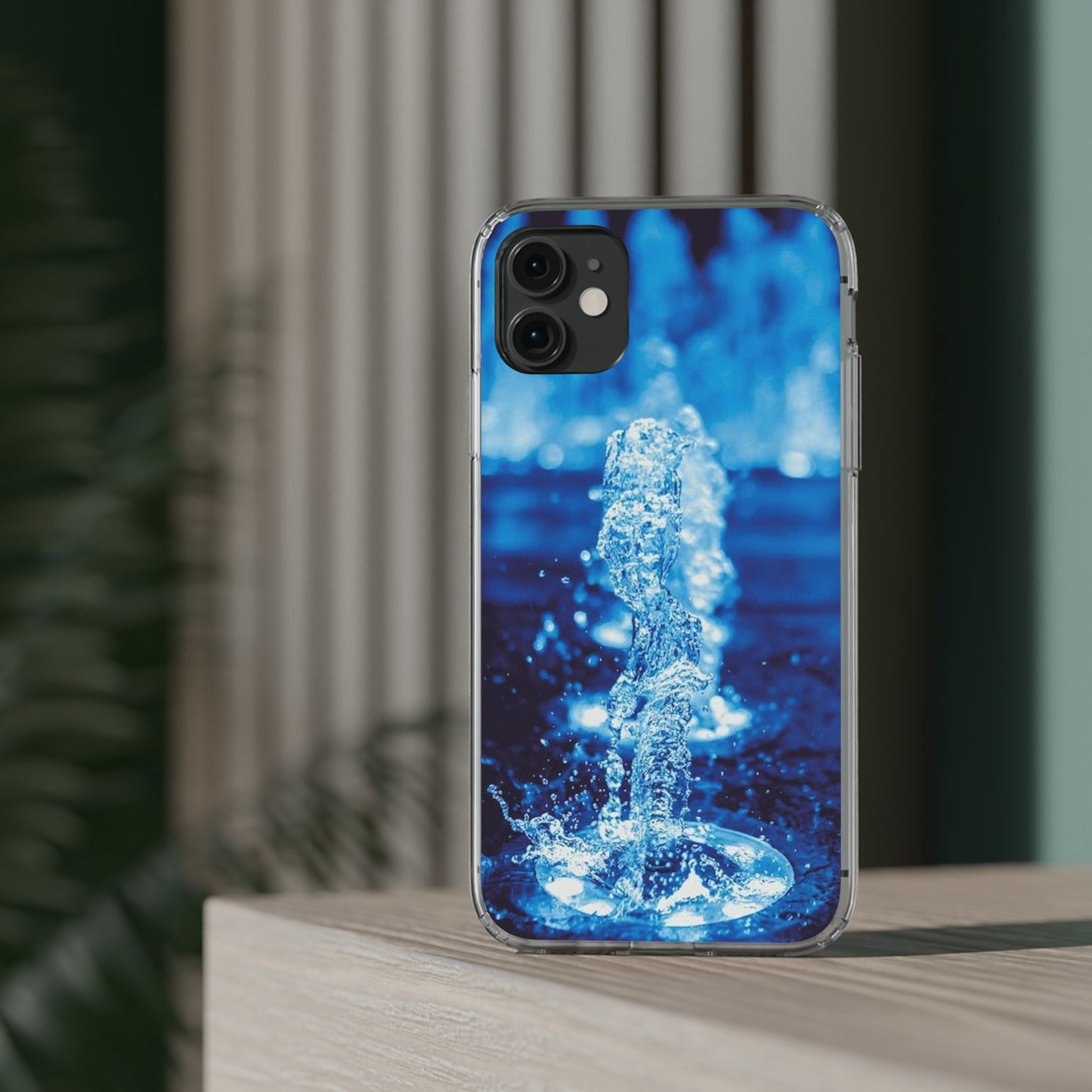 Clear iPhones Case, Blue Splash (iPhone 11 - iPhone 14)