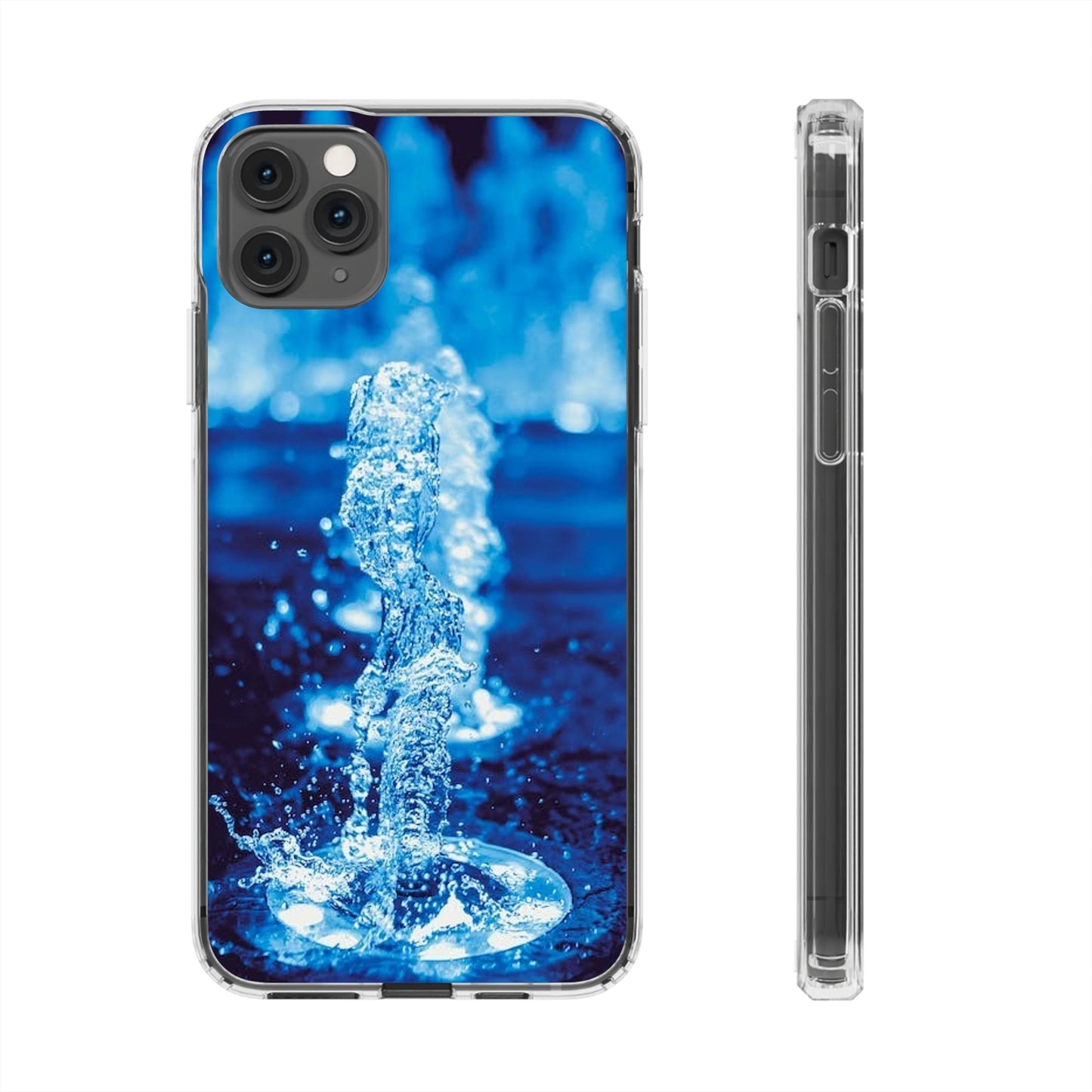 Clear iPhones Case, Blue Splash (iPhone 11 - iPhone 14)