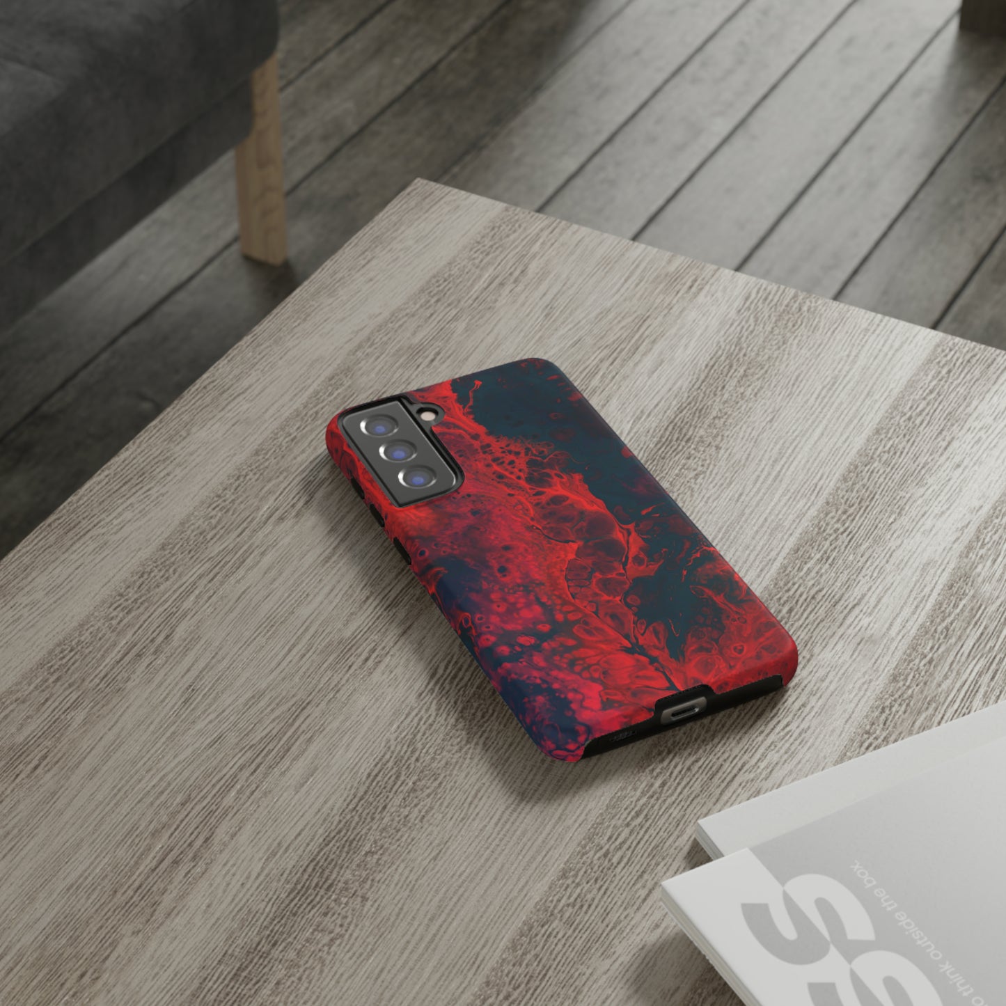 Samsung Case, Red Waves (Samsung S10 - Samsung S23)