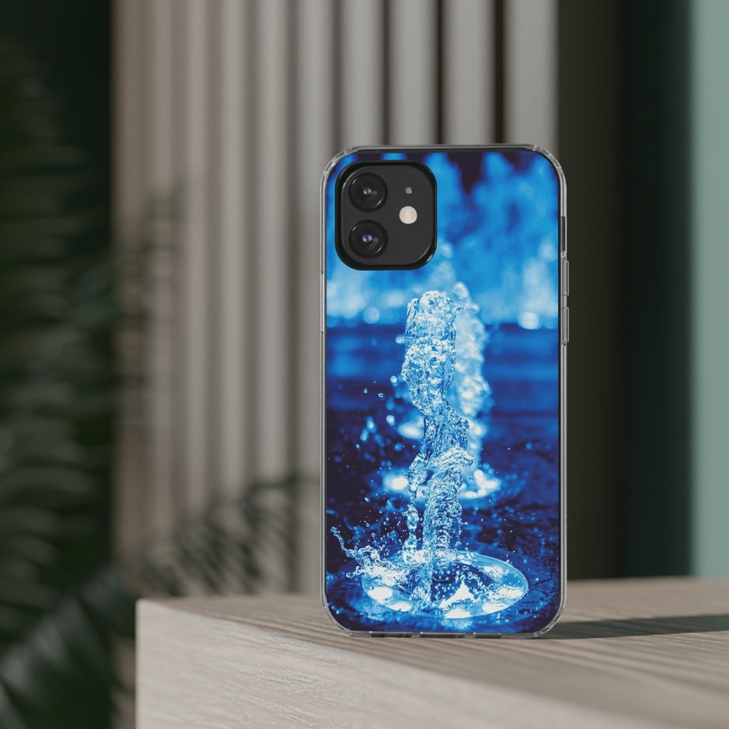 Clear iPhones Case, Blue Splash (iPhone 11 - iPhone 14)